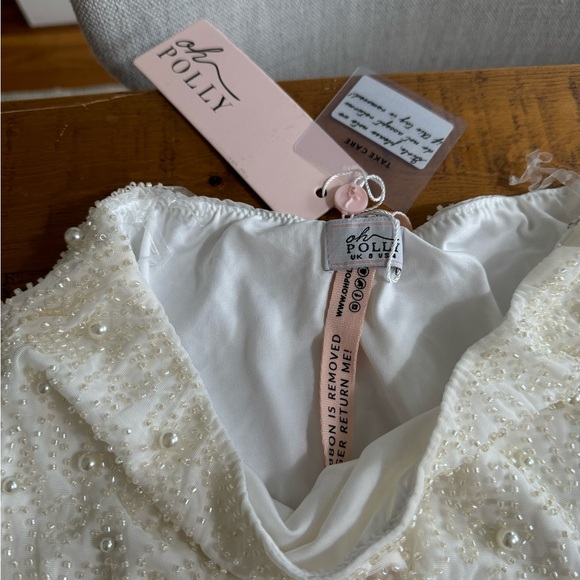 Oh Polly embellished maxi skirt in ivory, size 4 - Picture 5 of 5